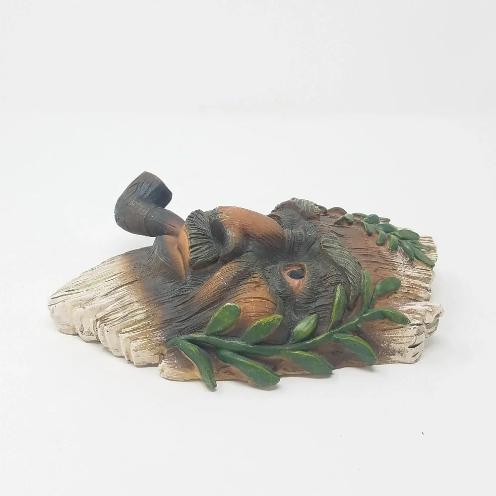 Vtg resin roman‎ man face smoking pipe wall decor man cave